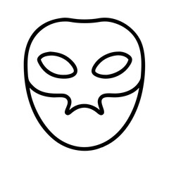 Halloween mask outline vector, masquerade party mask, face mask template, costume mask design vector