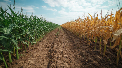 Fototapeta premium Contrasting Corn field image
