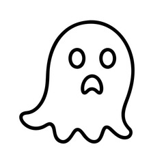 Halloween ghost vector illustration spooky ghost outline drawing halloween icon cute ghost clipart vector design