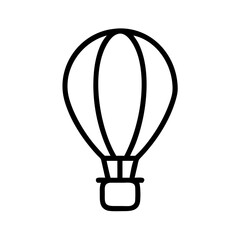 Obraz premium Hot air balloon ride vector icon illustration, travel and adventure concept, isolated design