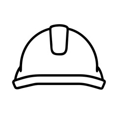 Construction safety helmet vector icon hard hat outline protective headwear equipment drawing design