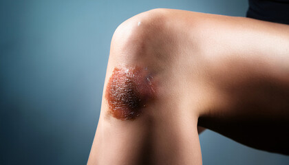 Fototapeta premium 003-065-036-Bruised knee with scrapes. 71132