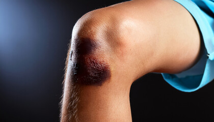 Fototapeta premium 003-065-038-Bruised knee with scrapes. 83339