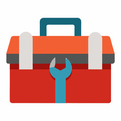 Fototapeta premium Editable AI toolbox or wrench vector on white background. Perfect for digital design, stock use, and graphic projects.