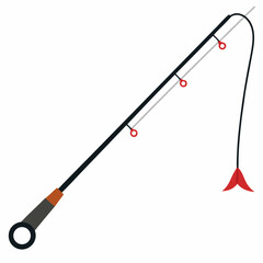 Fishing Rod Vector | AI Graphic Design File | White Background for Digital Use