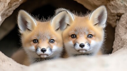 Two adorable baby foxes
