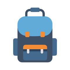 Blue Backpack Isolated on Black Background Vector Illustration