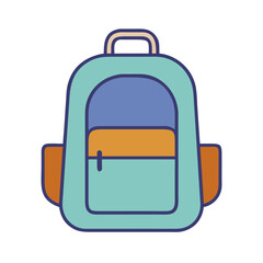 Colorful Backpack Vector Illustration on Black Background