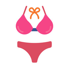 Pink swimsuit vector illustration on a black background