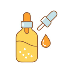 Essential Oil bottle, dropper, and a single drop