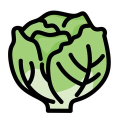 Lettuce vectors icons set in filled and strokes on white background