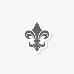 Fleur de lis icon sticker isolated on gray background © sljubisa