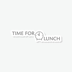 Time for lunch icon sticker isolated on gray background