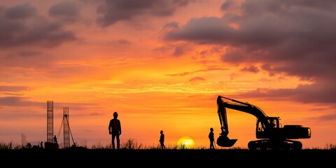 Construction workers at sunset (2)