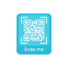 Sample Qr code isolated on transparent background.