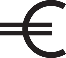 Euro currency vector icon.