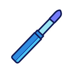 Blue Cuticle Pusher Stick, Manicure tool icon, isolated