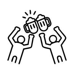 Celebration toast with beer mugs vector illustration for party cheers and drinking icon design