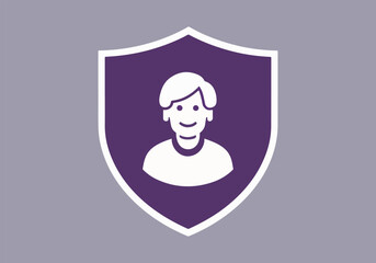 Fototapeta premium Elder Care and Protection Icon Vector Designs for Elder Abuse Awareness - Simple, Solid Color Illustrations in Purple