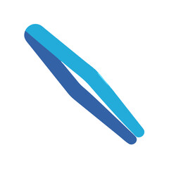 Blue Tweezers on Black Background: Beauty, Healthcare, Tool