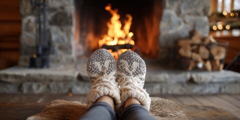 Cozy feet by a warm fireplace (2)