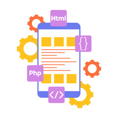 Mobile App Development Illustration