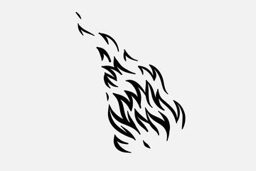 Outline Flame Hand Drawn Vector Image