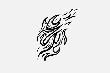 Outline Flame Hand Drawn Vector Image