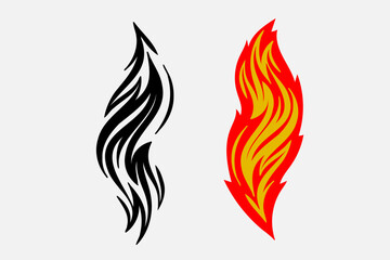 Outline Flame Hand Drawn Vector Image