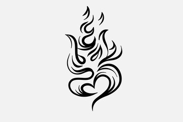 Outline Flame Hand Drawn Vector Image