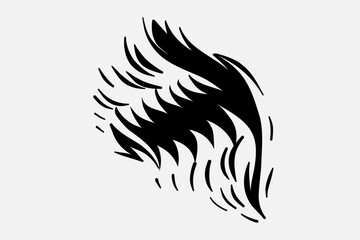 Outline Flame Hand Drawn Vector Image
