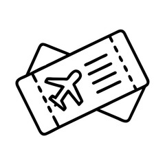 Airplane ticket vector icon illustration for travel booking flight reservation concept design