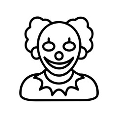 Clown outline drawing vector illustration funny circus character isolated line art design for kids party theme