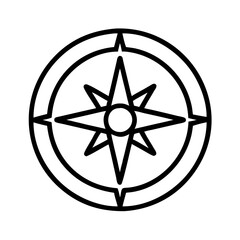 Obraz premium Compass rose vector graphic illustration: nautical navigation symbol, travel and direction icon design