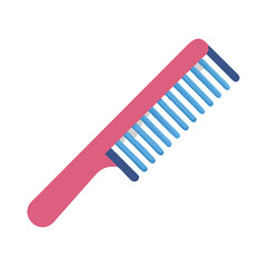 Pink and Blue Hair Comb on Black Background