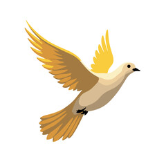 Fototapeta premium Dove flying in golden light illustration, evoking peace and spirituality