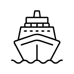 Cruise ship line drawing vector illustration for travel and vacation related designs and artwork