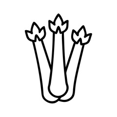 Vector illustration of fresh celery stalks healthy eating and organic food concept design
