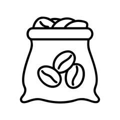 Coffee beans in a bag vector illustration for coffee shop logo and branding design elements