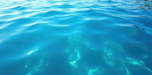 Fototapeta premium Serene blue water surface with gentle wave patterns and subtle ripples , peaceful, calm