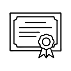 Download certificate achievement award diploma graduation license vector icon outline