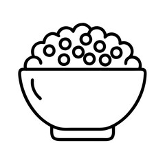 Bowl of cereal vector art illustration breakfast food icon healthy eating outline drawing simple design