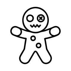 Gingerbread man creepy halloween vector illustration cookie scary halloween theme design art