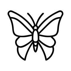 Butterfly vector outline drawing for coloring book page or logo design inspiration idea