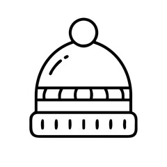 Winter hat beanie vector icon illustration for cold weather fashion apparel and accessory design needs