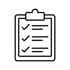 Checklist clipboard icon vector illustration for task management and survey form design needs