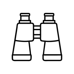 Binoculars vector icon illustration, optical instrument for distance viewing and exploring