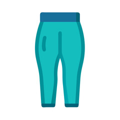 Teal yoga pants vector illustration on black background