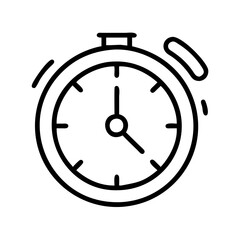 Stopwatch timer icon vector illustration outline style for time management and productivity tracking