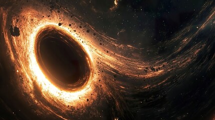 Cosmic Abyss: A Black Hole's Event Horizon and Surrounding Accretion Disk